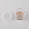 Frasco de polvo de 20 g Olla recargable con tapa de tamiz Envase cosmético en polvo PS Frascos de crema vacíos de plástico transparente Embalaje F871 Sjwcl
