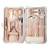 Callus Shavers Rose Gold Color 18 Tools Rostfritt stål Manikyr Set Professional Nail Clipper Kit of Pedicure Paronychia Nippers Cutters 230619