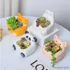 Planters Pots Cartoon Flower Pot Cute Animal Fleshy Succulent Bonsai Planter Resin Vase Sculpture Indoor Plant Pot Flowerpot Garden Decoration R230620