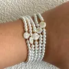 Charm Bracelets Fashion 4MM Bead 26 Letter Name Natural Shell Bracelet Women Made Hand Simulated Pearl For Jewelry Gift