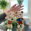 Kawaii Plush Teddy Bearke -keychain لطيف الحب حقيبة Doll Bead المعلق