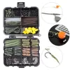 Acessórios de pesca 331 x Kit de tackle de pesca de carpa em galhos de pesca de caixa e encaixes de borracha Anti-emaranhada Mangas gancho Stop Stops Rigas de helicóptero XP-500 230619