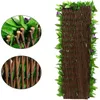 Flores decorativas Retrátil Artificial Jardim Treliça Cerca Expansível Ivy Falsa Privacidade Madeira Videiras Estrutura de Escalada Decoração de Plantas de Jardinagem