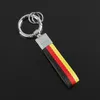 Nylon flätad bälte nyckelring tyska italiensk flagg nyckelchain bmw tricolor nyckelring för födelsedagsfest resepresent