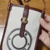 مصمم العلامة التجارية قماشية قماشية حزمة الهاتف المحمول مع أكياس بطاقة حروف جلدية Crossbody أكياس الهواتف المحمولة مع جيب أحمر الشفاه