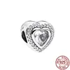 Sparkling Leveled Heart Family Infinity Red Heart Charm 925 Sterling Silver Women Jewelry Beads Fit Original Pandora Bracelet Free Shipping