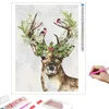 5D DIY Diamond Målning Animalhjort Mosaik Full Square Drill Round Drill Cross Stitch Kit för julhelgens väggmålning Dekoration