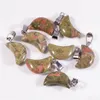 Pendanthalsband Natural Stone Crystal Moon for Women Stones Crystals Gemstone Picture Jasper Halsband DHMG5