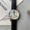 Мужские и женские роскошные Quartz Watch Кожаные ремешки полная функция трех календарных наручных часов Montre de Luxury