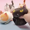 怒っている猫のおもちゃ面白いかわいい猫の形をしたボールフィジェットおもちゃストレスレリーフ絞りボールストレスおもちゃ大人のためのおもちゃ