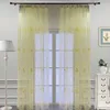 Gardin Romantisk modern broderad paljetter Butterfly Rustic Sheer Purple Voile Gardiner för vardagsrum sovrum kök 344 C 230619