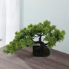 Flores decorativas pequenas plantas artificiais em vasos de simulação de bonsai para decoração de escritório no peitoril da janela