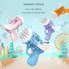 Sand Play Water Fun Bubble Gun Toys for Kids Electric Automatic Soap Rocket Bubbles Machine with Outdoor Wedding Party Toy Children Gifts R230620