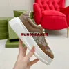 Designerskor Chunky B G Plate-Forme Sneakers Tjock Sole Leather Canvas randiga broderier Brown Vintage Design Luxury Chaussure Luxe Scarpe Trainers
