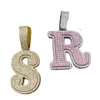 Hip Hop Diamond Letter Letter Pendation Mens полное бриллиантовое ожерелье персонализированное тенденция номера письма о латунном цирконе.