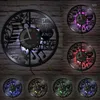 Horloges murales garder le calme et l'amour enregistrement de musique horloge clavier de Piano avec dicton Notes de Gramophone découpées au Laser Quartz silencieux