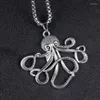 Pendant Necklaces Creative Personality Cthulhu Octopus Blame Necklace Long Titanium Steel Box Chain Hip-Hop Unique Design Jewelry