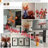 Dried Flowers Artificial Persimmon Fruit Branch Set for Home Decor Dining Table Ornament Christmas Tree Decoration