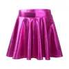 Jupes Enfants Filles Brillant Métallique Évasé Plissée A-Line Mini Skater Skort Danse Athlétique Brillant Haute Ceinture Élastique Scooter Jupe 230619