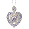 Pendentif Colliers Mode Femmes Cristal Strass Améthyste Zircon Papillon Coeur Collier De Mariage Valentine Cadeau