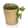 Garden Decorations 4PCSSet Creative Climbing Grods Bonsai Dekorativ Hang Frog Outdoor Garden Flower Pot Decor för Hem Desk Garden Decor Ornament 230620