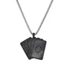 Pendentif Colliers Hommes Déclaration Poker Ace King Collier Noir Argent Couleur Acier Inoxydable Mode Bijoux Cadeau En Gros Goutte