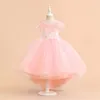 Robes de fille robes de luxe bébé filles fleur princesse robe de bal fête Tutu traînant pour Brithday mariage enfants noël vêtements pour enfants 230619