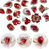 Nagelkonstdekorationer 20st 3D legering nagelkonst charm med röd diamant blandad form charms s diy nagelkonst smyckedekorationer hjl * 230619