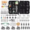 Baits Lures 246pcsbox Fishing Tackles Box Accessories Kit Set with Hooks Snap Sinker Weight for Carp Bait Lure Ice Winter Accessoires 230619