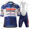 Set di maglie da ciclismo Campione del mondo 2023 Set Soudal Quick Step Abbigliamento Uomo Summer Bike Shirt Suit Pantaloncini con bretelle da bicicletta MTB Ropa 230619