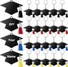 Nouveau 24 pcs/lot acrylique porte-clés thèmes de Graduation casquettes de Graduation porte-clés de motivation fête faveurs en gros