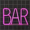 LED BAR néon lumière lettre lumière signe fenêtre barre lumineuse atmosphère suspendu mur décoration de vacances de Noël USB alimenté par batterie veilleuse bleu violet