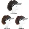 Ball Caps Hat With Attached Wave Curly Synthetic Fluffy Long Hair Baseball Cap For Women tail Adjustable 230619