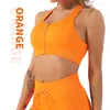 Yoga Outfit Push Up Gym Fitness Crop Tops Frauen Gerippte Weiche Nylon Nahtlose Workout Sport Bhs YS297