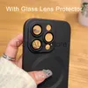 Magsafeの携帯電話ケースiPhone 14 Plus 13 12 11 Pro Max Soft Silicone Glass Lens Protection Cover J230620の磁気ワイヤレス充電電話ケース