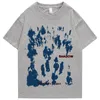 メンズTシャツシャドウプリント特大のTシャツ夏ピュアコットン高品質のストリートカジュアルイオースレディーストップ半袖230620