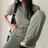 Women's Two Piece Pants Soft Breathable Women's Tracksuit Set High Waist T-shirt Elastic Comfortable Stylish Versatile