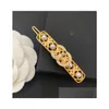 Fermagli per capelli Barrettes Designer Famous Letter Crystal Hairpin Hairgrip Hairclips Girl Luxury Alloy Clip Grip Pin Barrette Accessorie Dhfac