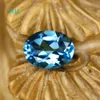 Свободные бриллианты Gemstone Natural Blue Topaz 15ct Swiss Crystal 68 -мм эллиптические серьги для кольца кольца.