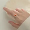 Klusterringar mloveacc 925 sterling silver söt gradient koi fisk justerbar kvinnlig ring fina smycken för kvinnans tillbehör söt gåva