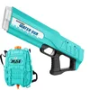 Gun Toys Electric vattenpistol med ryggsäck Automatiska vatten Soaker Guns stor kapacitet Sommarpool Party Beach Outdoor Toys For Kid Adult 230619