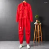 Herrbyxor mode hiphop overaller herr jumpsuit långärmad bomull punk streetwear last vår hösten manlig romper kläder