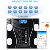 Шкала массы тела Bluetooth Fat Scale Беспроводная ванная комната интеллектуально электронный цифровой баланс анализатор смартфона приложение 230620