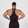 Men's Tank Tops Black Bodybuilding Tank Tops Men Gym Fitness Cotton Sleeveless Shirt Stringer Singlet Male Summer Casual Vest Training Clothing 230620