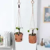 Plantenbakken Potten Katoenen Touw Opknoping Bloempot Net Handgemaakte Macrame Plant Opknoping Mand Moderne Stijl Plant Hanger voor Balkon Indoor R230620