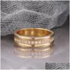 Band Ringe Luxus Gold Farbe Zirkon Für Frau Vintage Sexy Ring Party Joint Mode Elegante Schmuck Geschenke Drop Lieferung DHPQY