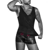 Caleçons Hommes Boxers Shorts Sous-Vêtements Transparents Lingerie Pantalon Noir Super Sexy Wetlook Boxer