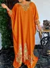 Plus la taille Robes Plus La Taille Femmes Imprimé Maxi Robe VONDA Automne Femmes Sexy Col En V Baggy Manches Chauve-Souris Longue Partie Robe Casual Lâche Robe D'été 230620