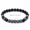 Beaded Zircon Ball Volcanic Stone Bracelet 8Mm Essential Oil Beads Melting Rock Per Spreading Mens And Womens 7 9 Gift D Dhm6Y