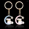 Keychains Sweet Moon Bow Star Keychain For Women And Children Animal Alloy Key Ring Girl Birthday Jewelry Gifts Chain Chains